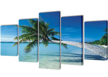 Zestaw obrazów Canvas 200 x 100 cm Plaża i Palmy WM-241561