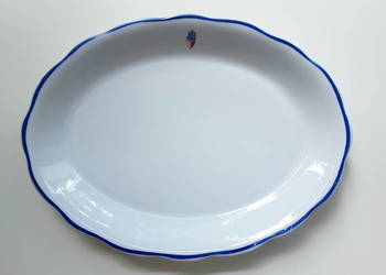Półmisek porcelanowy z logo żeglarskim Półmisek porcelanowy z logo żeglarskim