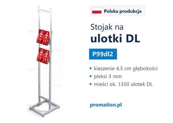 Wolnostojący metalowy stojak reklamowy na broszurki informacyjne DL