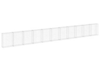 vidaXL Mur gabionowy z pokrywami, galwanizowana stal(SKU:147817)