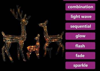 vidaXL Świąteczne renifery, akrylowe, 300 kolorowych diod LED(SKU:329796)