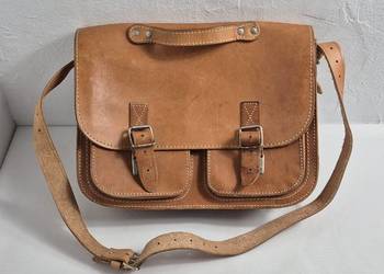 Skórzana Torba Vintage / Tornister – Naturalna Skóra Juchtowa