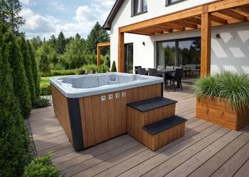 JACUZZI OGRODOWE 6 W ZABUDOWIE Z DREWNA z podgrzewane
