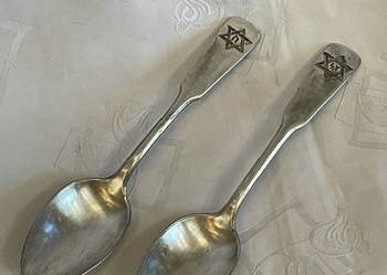 Łyżki platerowane z Gwiazdą Dawida – sygn. FRAGET, Warszawa, Józef Fraget