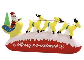 vidaXL Dmuchana ozdoba świąteczna – Mikołaj i renifery z LED(SKU:345327)