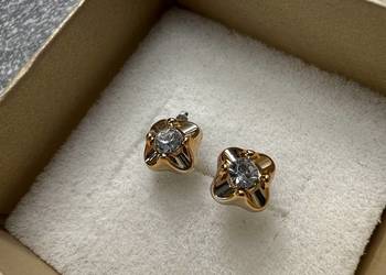 Kolczyki ala "złote" z diamentem