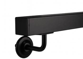 Poręcz Schodowa Ścienna KWADRATOWA Stal Barierka Schody Czarna 260cm