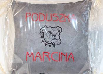 Prezent PODUSZKA dla Chłopaka Dziewczyny z HAFTEM WELUROWA