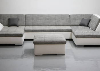 TND nowy niemiecki narożnik U z funkcja spania rogówka szara tkanina sofa