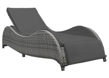vidaXL Leżak ogrodowy z poduszką, polirattan(SKU:49494)
