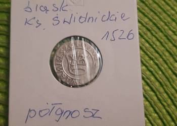 moneta srebrna Śląsk z 1526r Ludwik II Jagiellończyk
