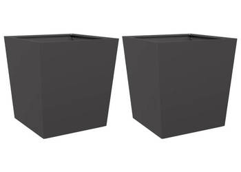 Donice ogrodowe czarne 2 szt. 50x50x50 cm stal WM-851067