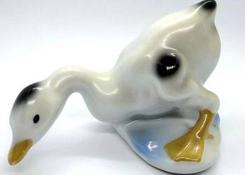Figurka porcelanowa kaczka gęś vintage Rumunia ARTI lata 70-80 XX wieku gęś