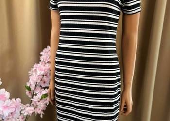 Dorothy Perkins sukienka prążkowana midi paski zamek 36 38 letnia wiosenna
