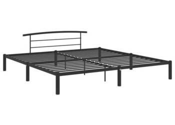 Łóżko Metalowe Czarne Rama Łóżka Ze Stelażem 200 x 200 cm WM-284705