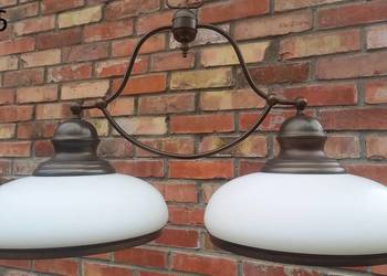 Żyrandol metalowy mosiężny Szklane klosze 2 punkty światła (766)