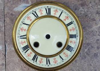 461 Tarcza starego zegara 14,5cm 48/30 tzw porcelanka ecru beżowa