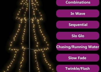 vidaXL Ozdoba świąteczna w kształcie choinki, 240 LED, 118x180 cm(SKU:32858