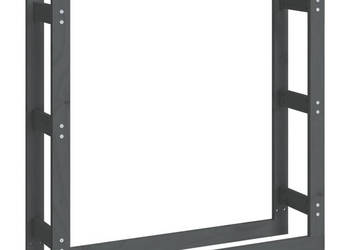 Stojak na drewno opałowe szary 100x25x100 cm drewno sosnowe WM-822424