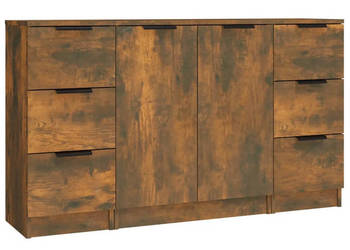 Szafki 3 szt. przydymiony dąb materiał drewnopochodny WM-3115841
