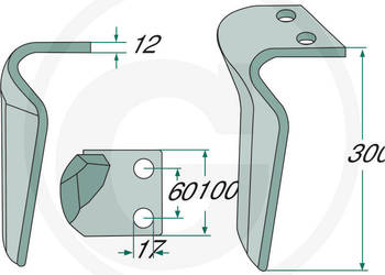 Ząb maschio dominator 100x12 zam 36100211 l=305 lewy