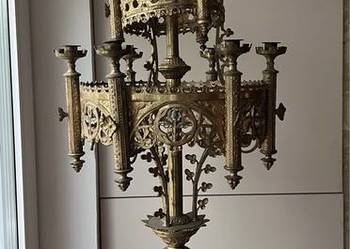 Kandelabr z brązu stary świecznik antyk Kandelabr z brązu stary świecznik antyk