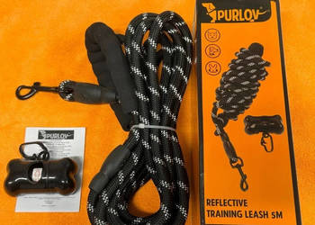 Smycz treningowa dla psa 5 metrów. Mocny karabińczyk. Pudełko, instrukcja.