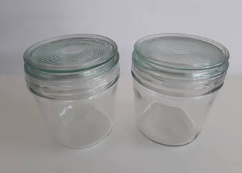 2 szklane słoje a 350 ml z przykrywką