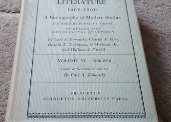 English literature 1660-1800 a bibliography of Zimansky