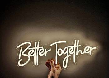 Napis Neon Better Together Urodziny Ledon LOVE Fotolustro