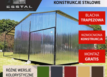 Garaż Blaszany Ocynkowany z zadaszeniem bocznym  GARAŻE - ESSTAL