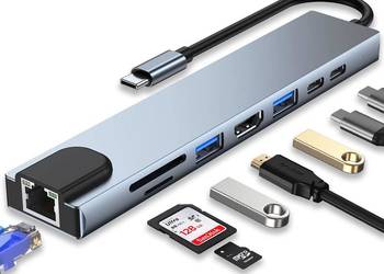 Hub USB-C 8-w-1 z HDMI 4K i Power Delivery 100 W