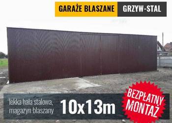 Garaż Blaszany 13x10m - Hala Magazynowa, Schowek - Blaszak -GRZYWSTAL