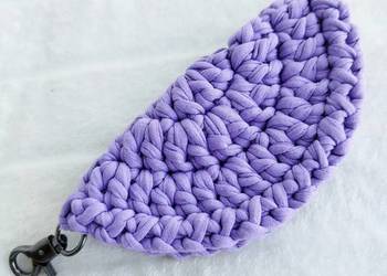 Etui na okulary crochet, brelok do torby ręcznie robiony