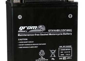 Akumulator motocyklowy 14Ah 230A GROM GTX16-BS YTX16-BS