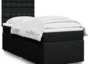 Łóżko z Materacem Kontynentalne Czarne Do Sypialni 90x200 cm WM-3291179