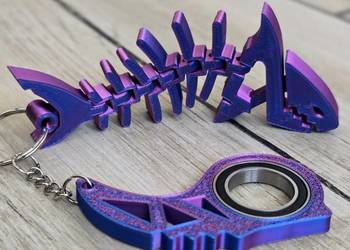 Keyspinner + Rekin 2w1 TikTok 3D - KeyRambit KeyFlipper 3D Fidget Keychain