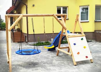 Plac Zabaw do Ogrodu MIKI Wspinaczka Ślizg 2Huśtawki