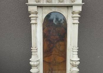 Szafka witrynka kapliczka ze skrzyni zegara stara biel 1890r F121
