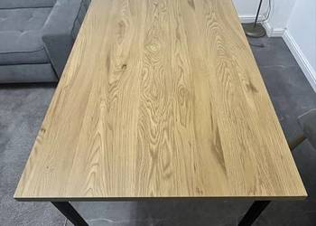 Stół loftowy do salonu/jadalni z 4 krzesla welurowe w zestawie