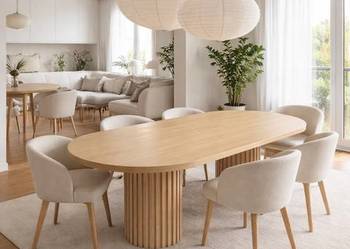 DĘBOWY Stół z lamelami COMODO, AKANT MEBLE