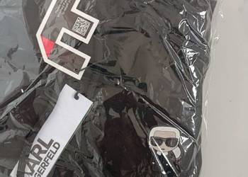 Bluza bawełniana, z kapturem Karla Lagerfelda - czarna L, regular fit