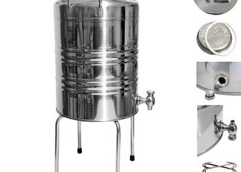 Beczka Antałek Dyspenser stal nierdzewna inox Beczułka 12L z kranem gw 1/2"