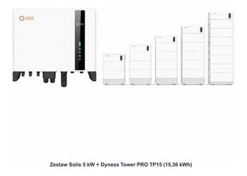 Zestaw Solis 5 kW + Dyness Tower PRO TP15 15,36 kWh