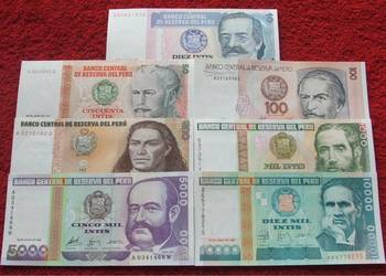 PERU Kolekcjonerskie Banknoty Zestaw - 7 sztuk UNC