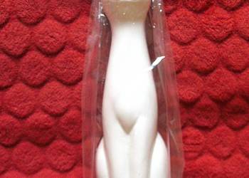 Kot - biały - średnia figurka - porcelana - 25 x 8 x 8 cm