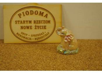 Porcelanowy słonik w stylu lustrzanym (iryzowany) – figurka dekoracyjna