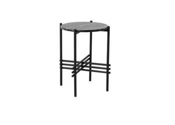 Stolik kawowy z marmurowym blatem T032B okrągły 45,5 x 45,5 x 56cm czarny