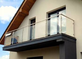 Balustrada Barierka Szklana ze Stali Nierdzewnej Przekrój Kwadratowy - Kom…