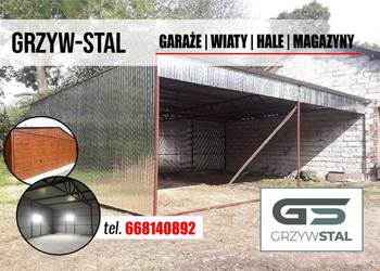 A44 Garaż blaszany Ocynkowany - Wiata - Zadaszenie - Garaże - GRZYWSTAL
